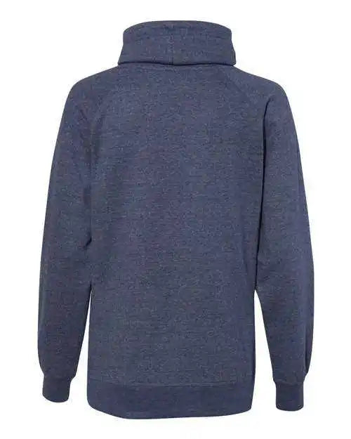 J. America 8653 Womens Relay Cowl Neck Sweatshirt Navy