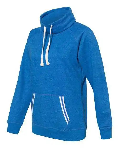 J. America 8653 Womens Relay Cowl Neck Sweatshirt - Royal