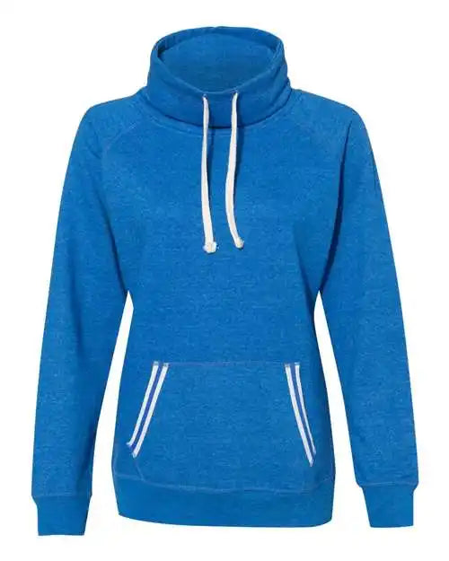 J. America 8653 Womens Relay Cowl Neck Sweatshirt Royal