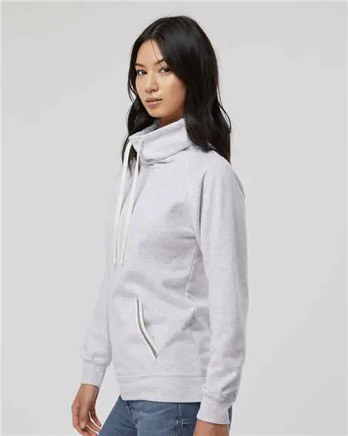 J. America 8653j Women’s Relay Cowl Neck Sweatshirt - 8653 - Ash