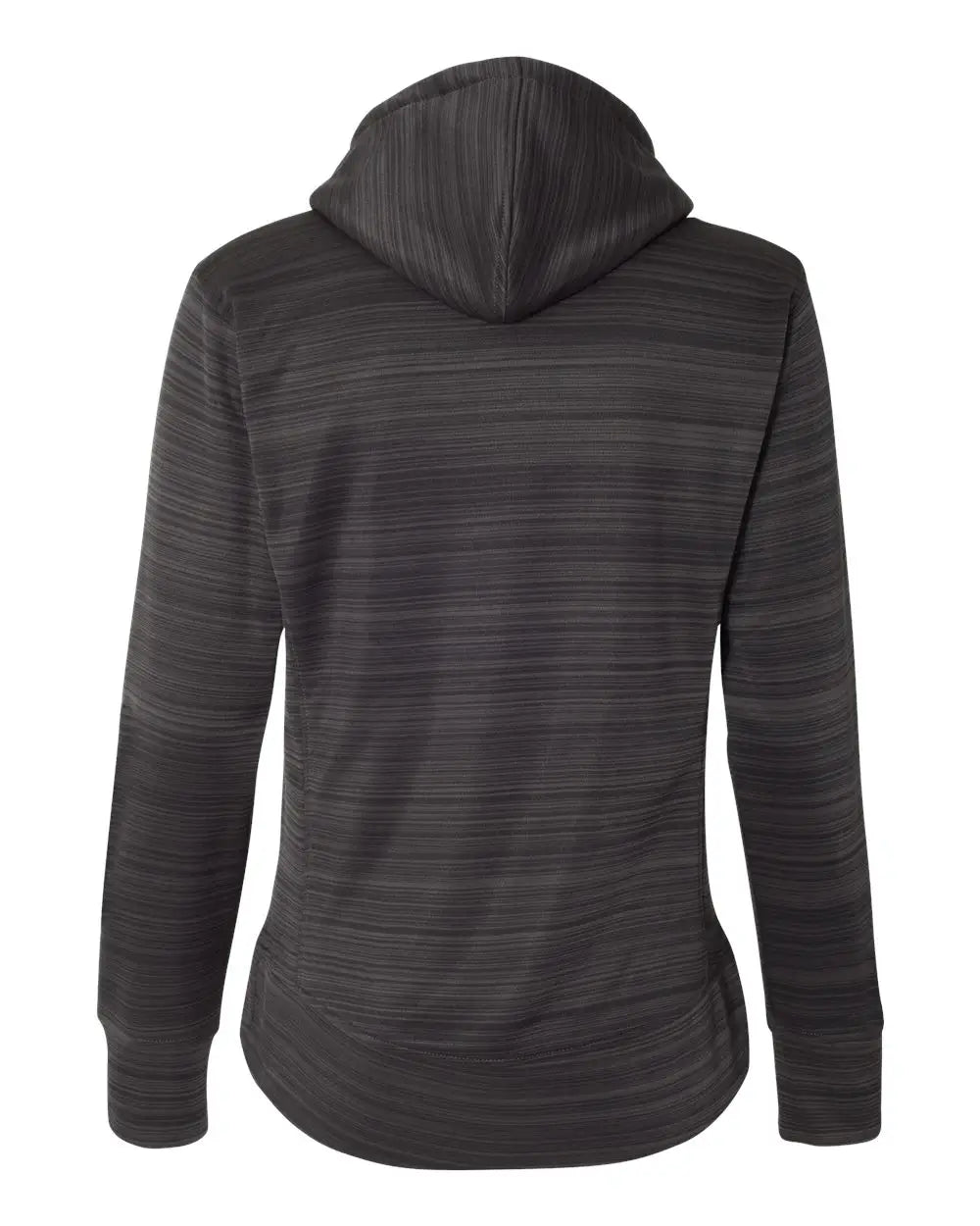 J. America 8662j Women’s Odyssey Striped Performance Fleece Lapover Hooded Sweatshirt - 8662 - Granite - Ladies s