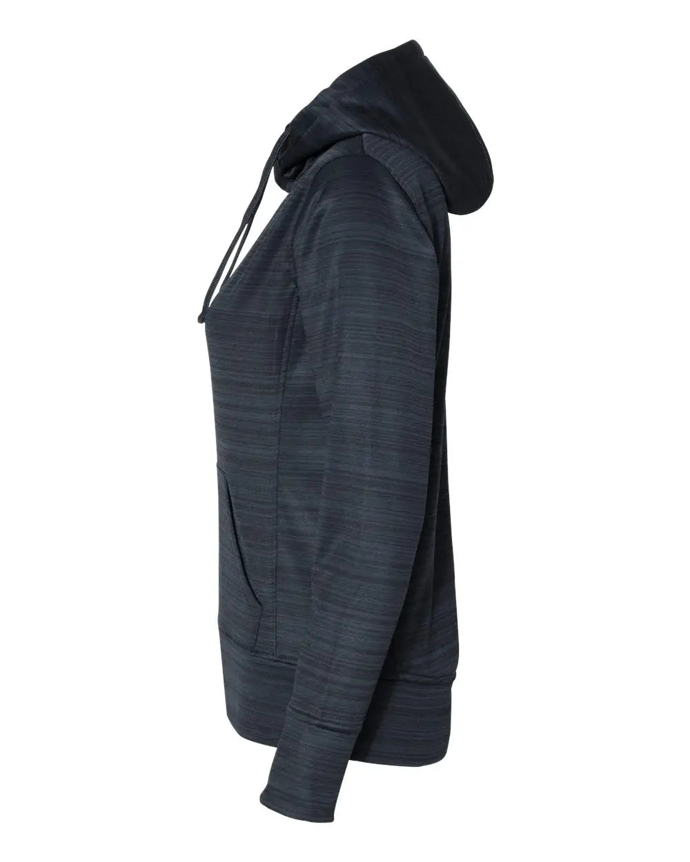 J. America 8662j Women’s Odyssey Striped Performance Fleece Lapover Hooded Sweatshirt - 8662 - Navy