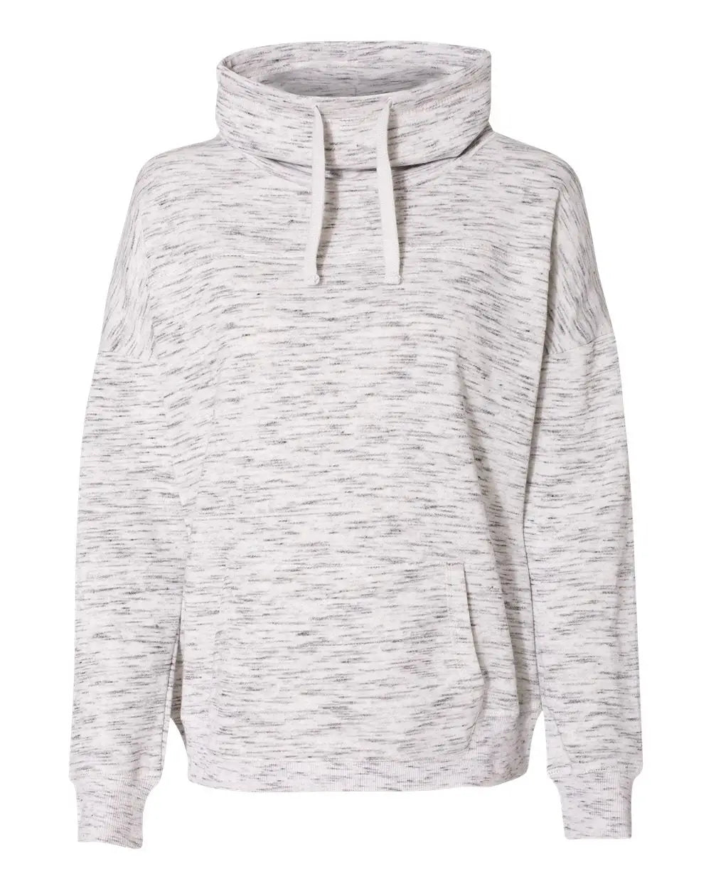 J. America 8673 Women’s Mãlange Fleece Cowl Neck Sweatshirt - White