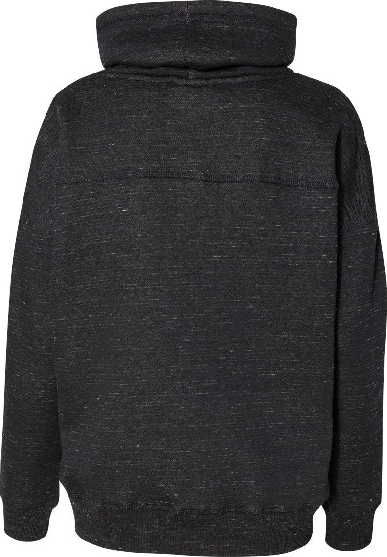 J. America 8673 Women’s Mélange Fleece Cowl Neck Sweatshirt - Black - s