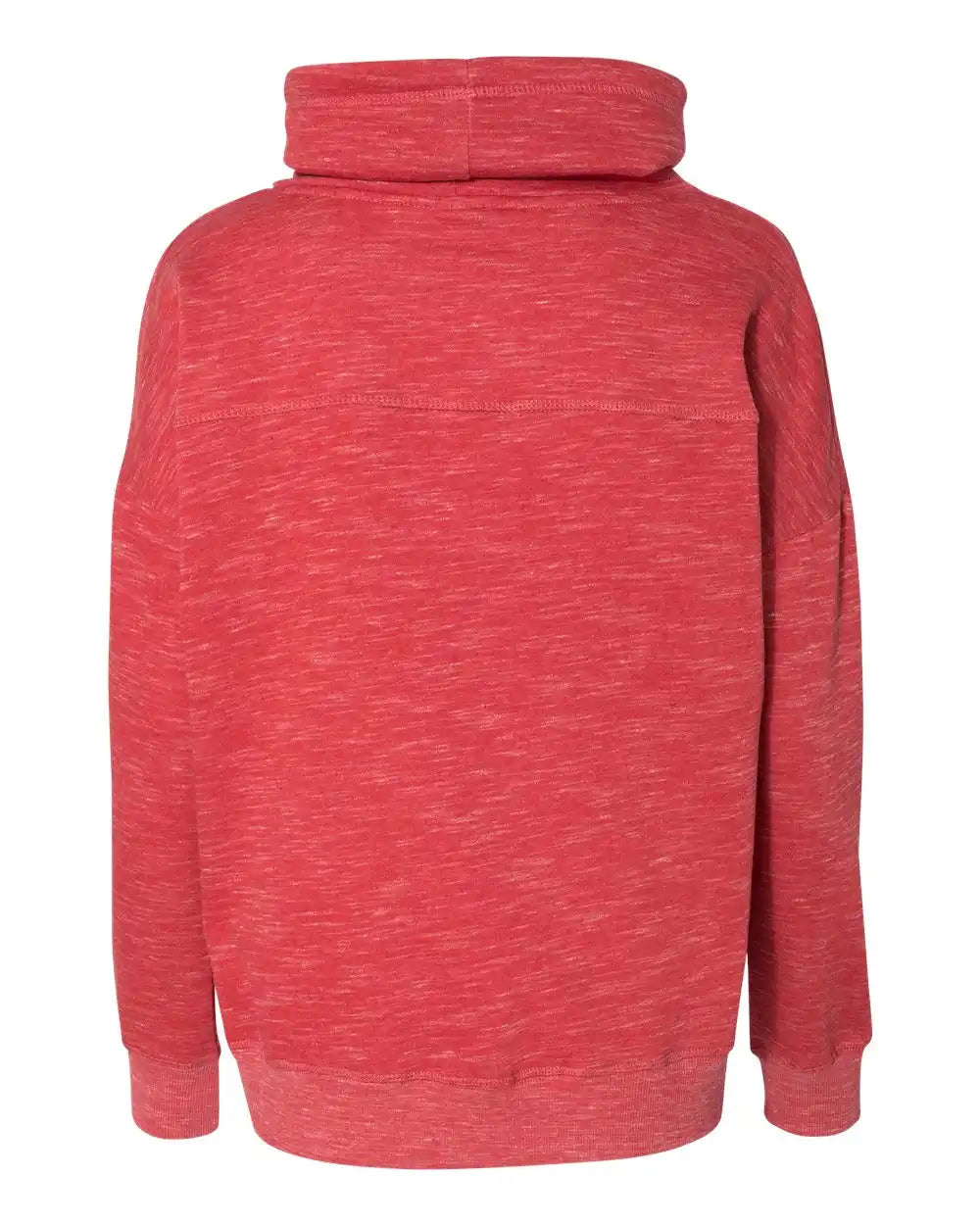 J. America 8673 Women’s Mélange Fleece Cowl Neck Sweatshirt - Red - s