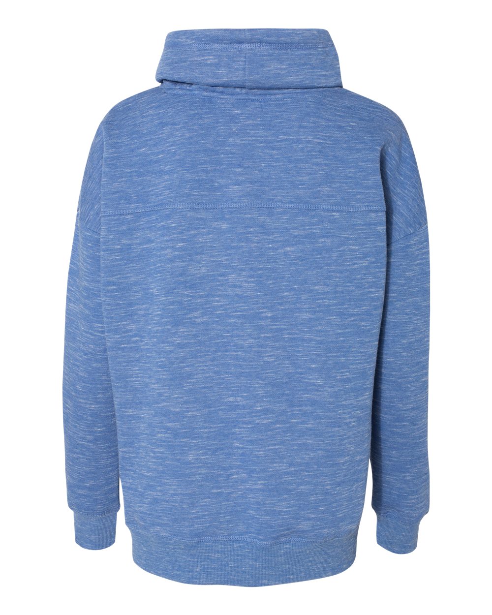 J. America 8673 Women’s Mélange Fleece Cowl Neck Sweatshirt - Royal - s