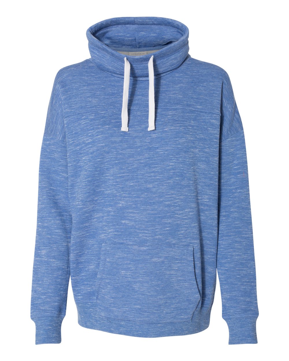 J. America 8673 Women’s Mélange Fleece Cowl Neck Sweatshirt - Royal - s