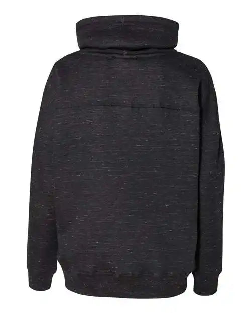 J. America 8673 Womens Mlange Fleece Cowl Neck Sweatshirt - Black