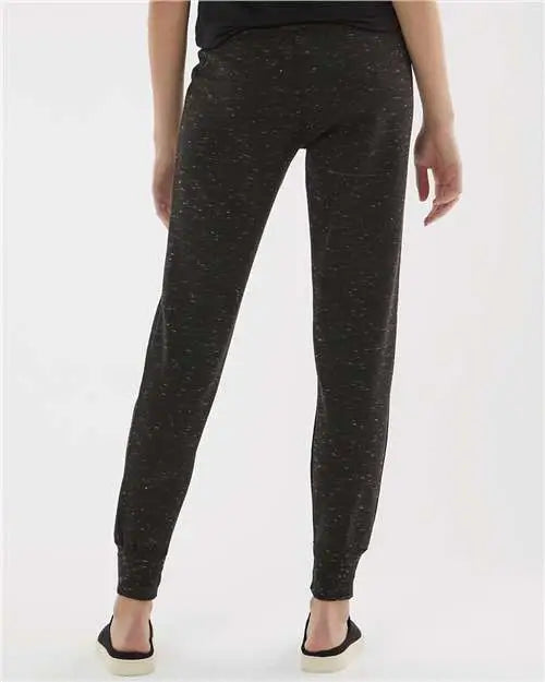 J. America 8675 Women’s Mélange Fleece Joggers - Black