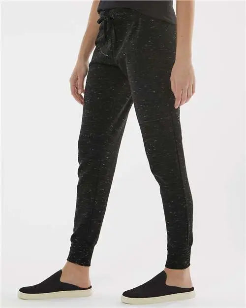 J. America 8675 Women’s Mélange Fleece Joggers - Black