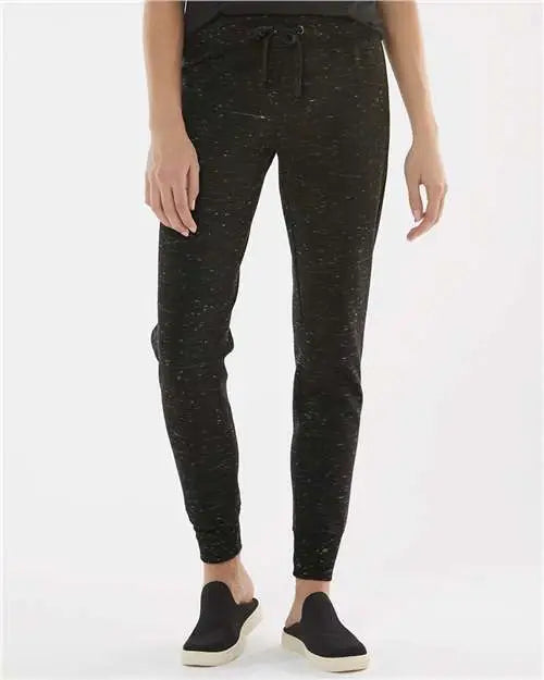 J. America 8675 Women’s Mélange Fleece Joggers - Black