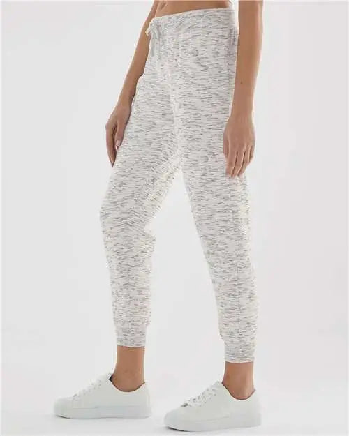 J. America 8675 Women’s Mélange Fleece Joggers - White