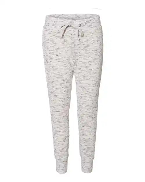 J. America 8675 Womens Mlange Fleece Joggers White