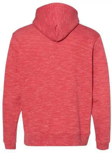 J. America 8677 Mlange Fleece Hooded Sweatshirt - Red