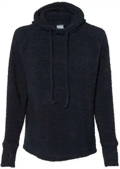 J. America 8680 Womens Teddy Fleece Hooded Pullover - Black