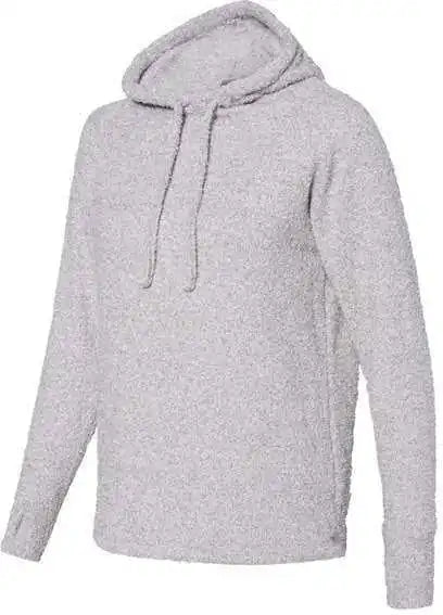 J. America 8680 Womens Teddy Fleece Hooded Pullover Smoke Heather