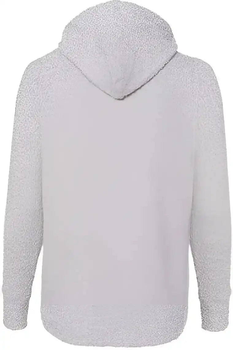 J. America 8680 Womens Teddy Fleece Hooded Pullover - Smoke Heather