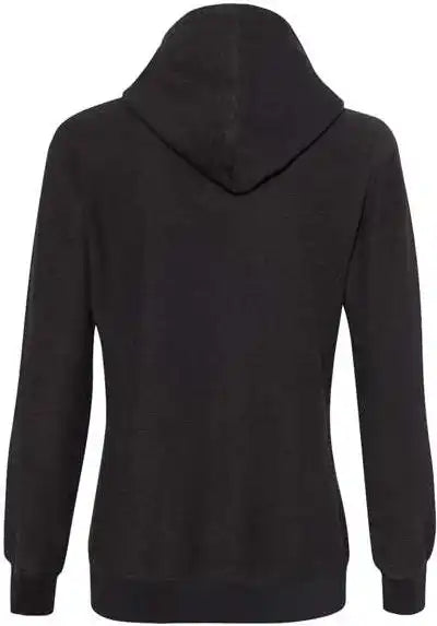 J. America 8694 Womens French Terry Sport Lace Scuba Hooded Pullover - Black