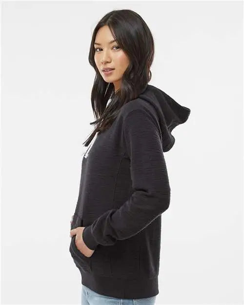 J. America 8694j Women’s French Terry Sport Lace Scuba Hooded Pullover - 8694 - Black