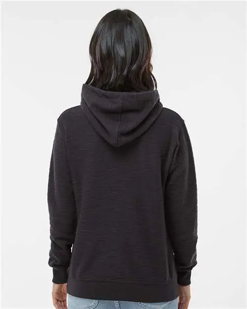 J. America 8694j Women’s French Terry Sport Lace Scuba Hooded Pullover - 8694 - Black