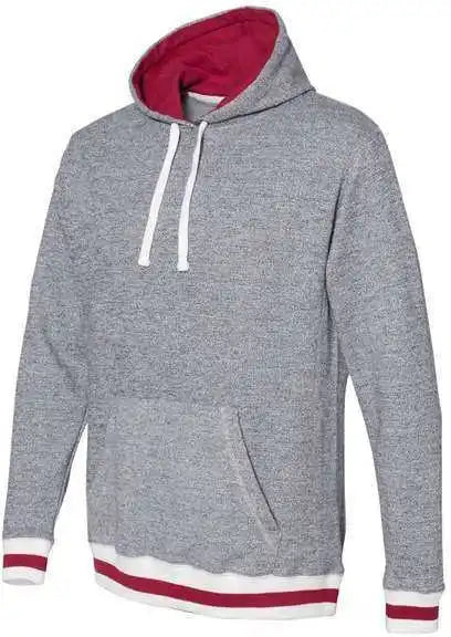 J. America 8701 Peppered Fleece Lapover Hooded Sweatshirt - Pepper Red