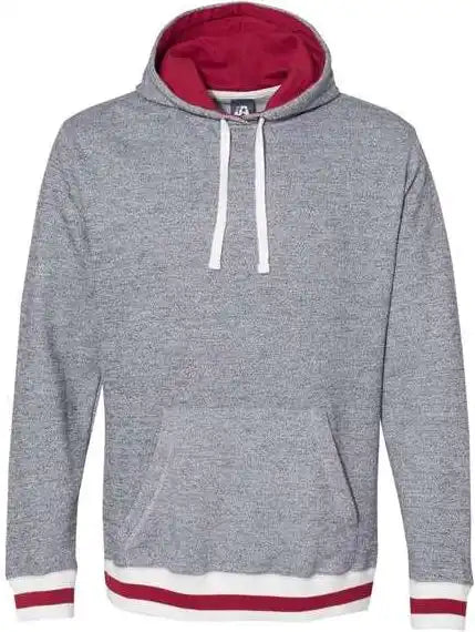J. America 8701 Peppered Fleece Lapover Hooded Sweatshirt - Pepper Red