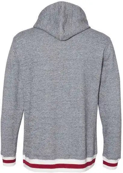 J. America 8701 Peppered Fleece Lapover Hooded Sweatshirt - Pepper Red