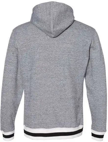 J. America 8701 Peppered Fleece Lapover Hooded Sweatshirt Pepper Black