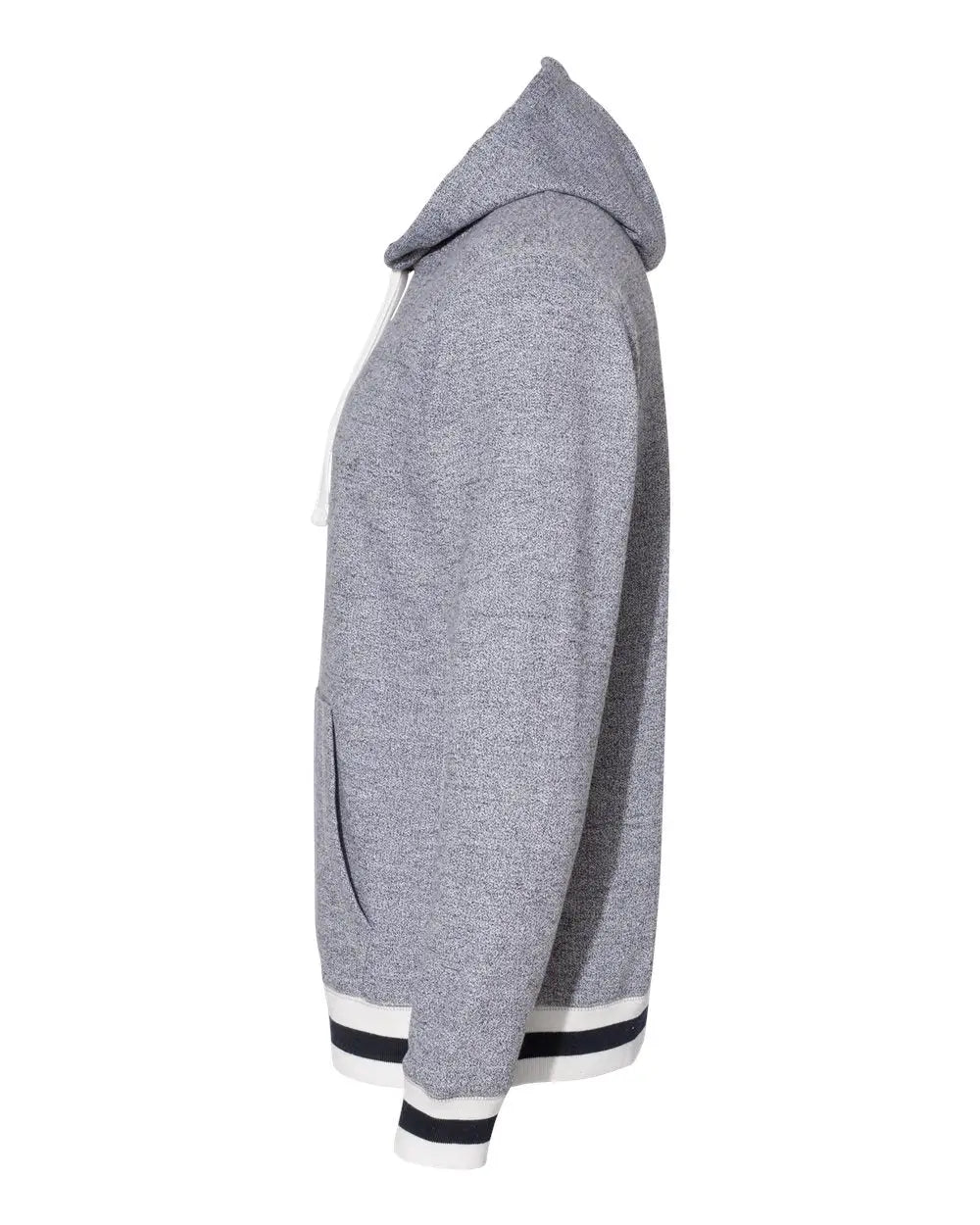 J. America 8701j Peppered Fleece Lapover Hooded Sweatshirt - 8701 - Pepper Navy