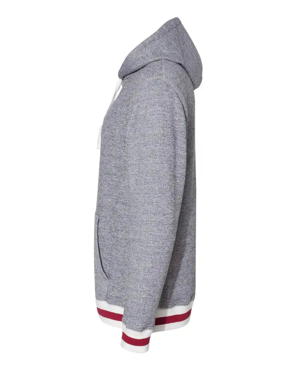 J. America 8701j Peppered Fleece Lapover Hooded Sweatshirt - 8701 - Pepper Red - Pepper/ / s