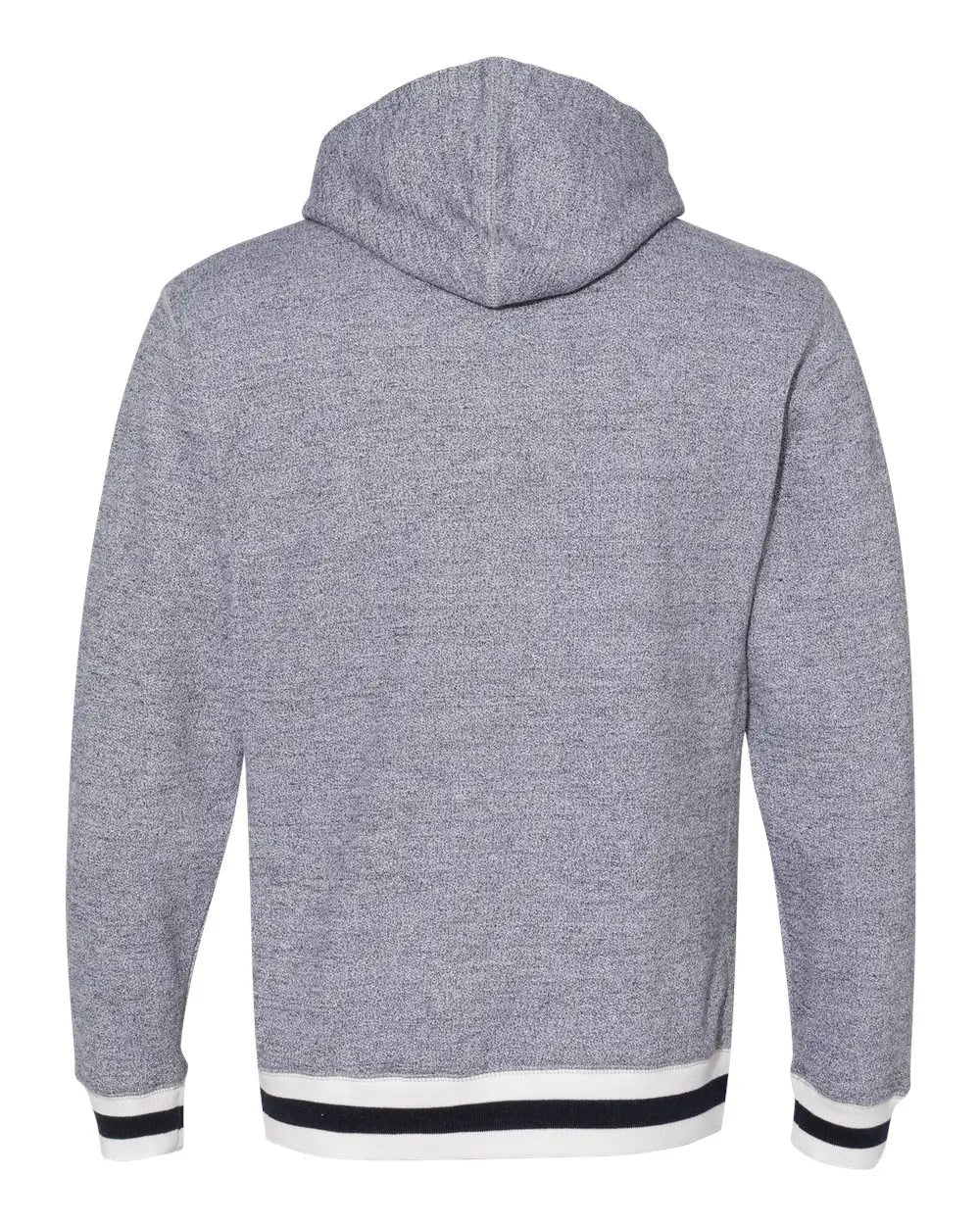 J. America 8701j Peppered Fleece Lapover Hooded Sweatshirt - 8701 - Pepper Navy - Pepper/ / Adult s