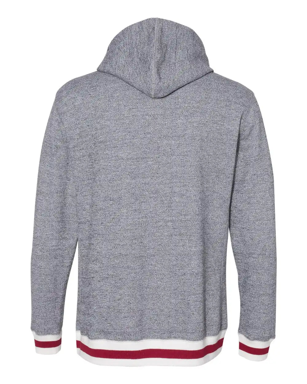 J. America 8701j Peppered Fleece Lapover Hooded Sweatshirt - 8701 - Pepper Red - Pepper/ / s