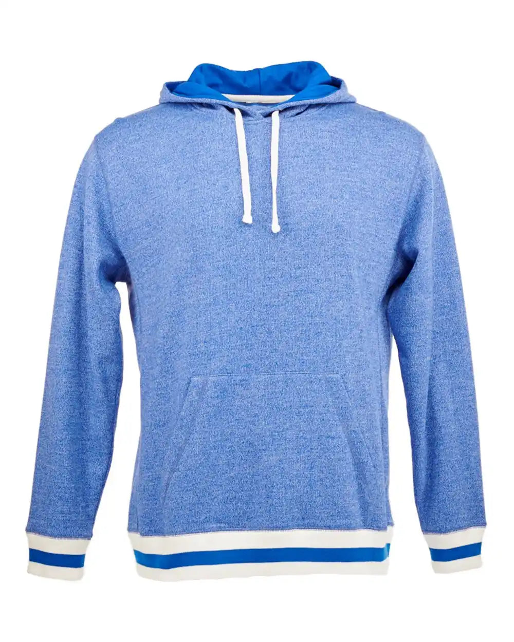 J. America 8701j Peppered Fleece Lapover Hooded Sweatshirt - 8701 - Royal Pepper - 3xl