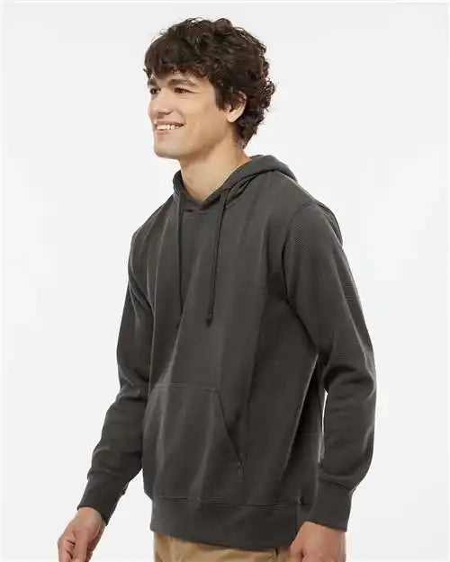 J. America 8706 Ripple Fleece Hooded Sweatshirt - Black