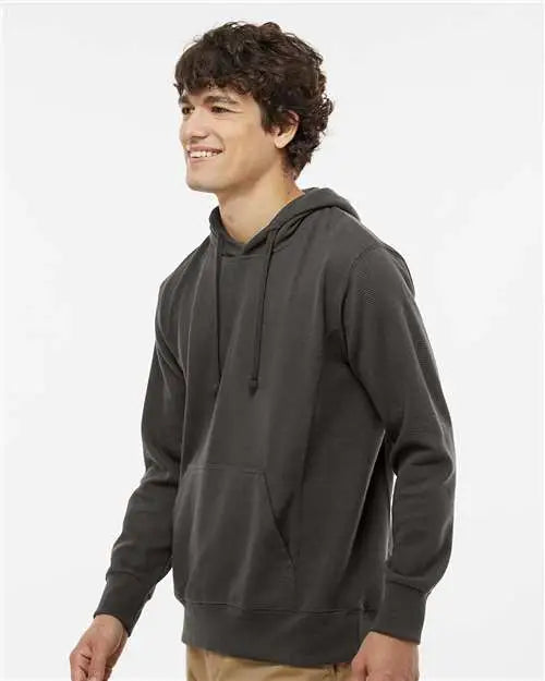 J. America 8706 Ripple Fleece Hooded Sweatshirt - Black