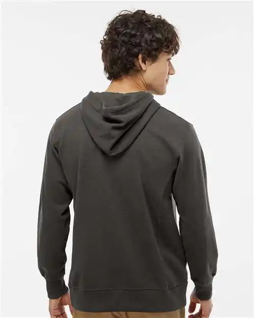 J. America 8706 Ripple Fleece Hooded Sweatshirt - Black