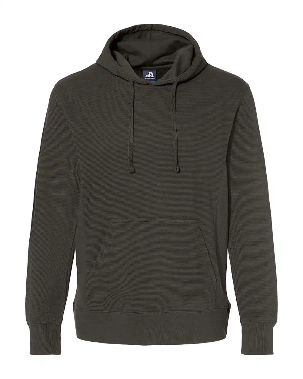 J. America 8706 Ripple Fleece Hooded Sweatshirt - Black - s