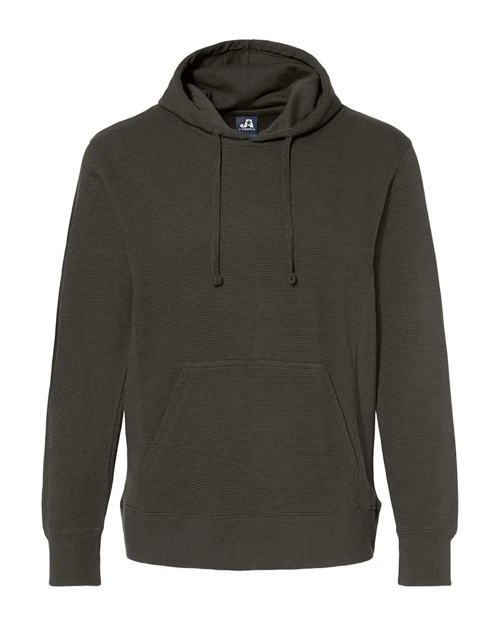 J. America 8706 Ripple Fleece Hooded Sweatshirt - Black - s