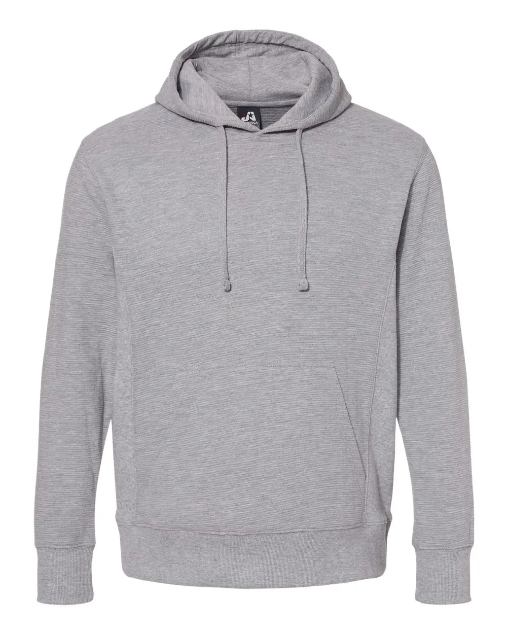 J. America 8706 Ripple Fleece Hooded Sweatshirt - Oxford - Gray / s