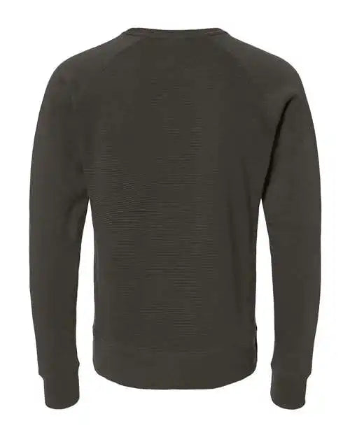 J. America 8707 Ripple Fleece Raglan Crewneck Sweatshirt - Black