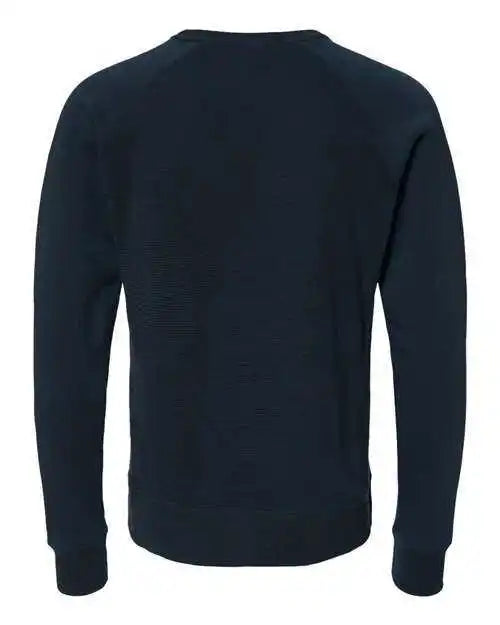 J. America 8707 Ripple Fleece Raglan Crewneck Sweatshirt - Navy