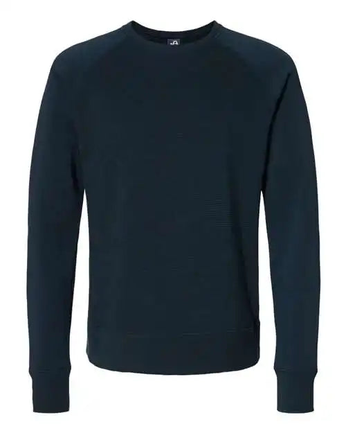 J. America 8707 Ripple Fleece Raglan Crewneck Sweatshirt - Navy