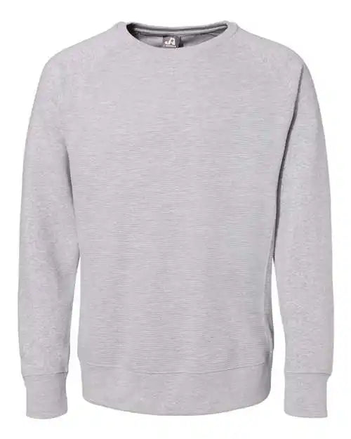 J. America 8707 Ripple Fleece Raglan Crewneck Sweatshirt - Oxford