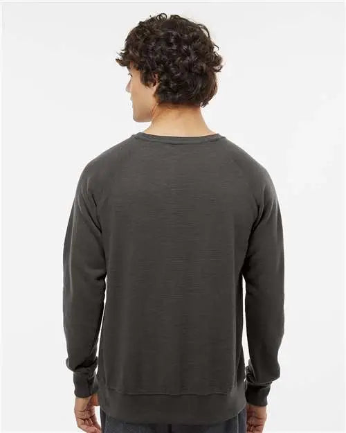J. America 8707a Ripple Fleece Raglan Crewneck Sweatshirt - 8707 - Black