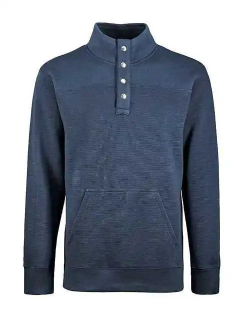 J. America 8708 Ripple Fleece Snap Sweatshirt - Navy