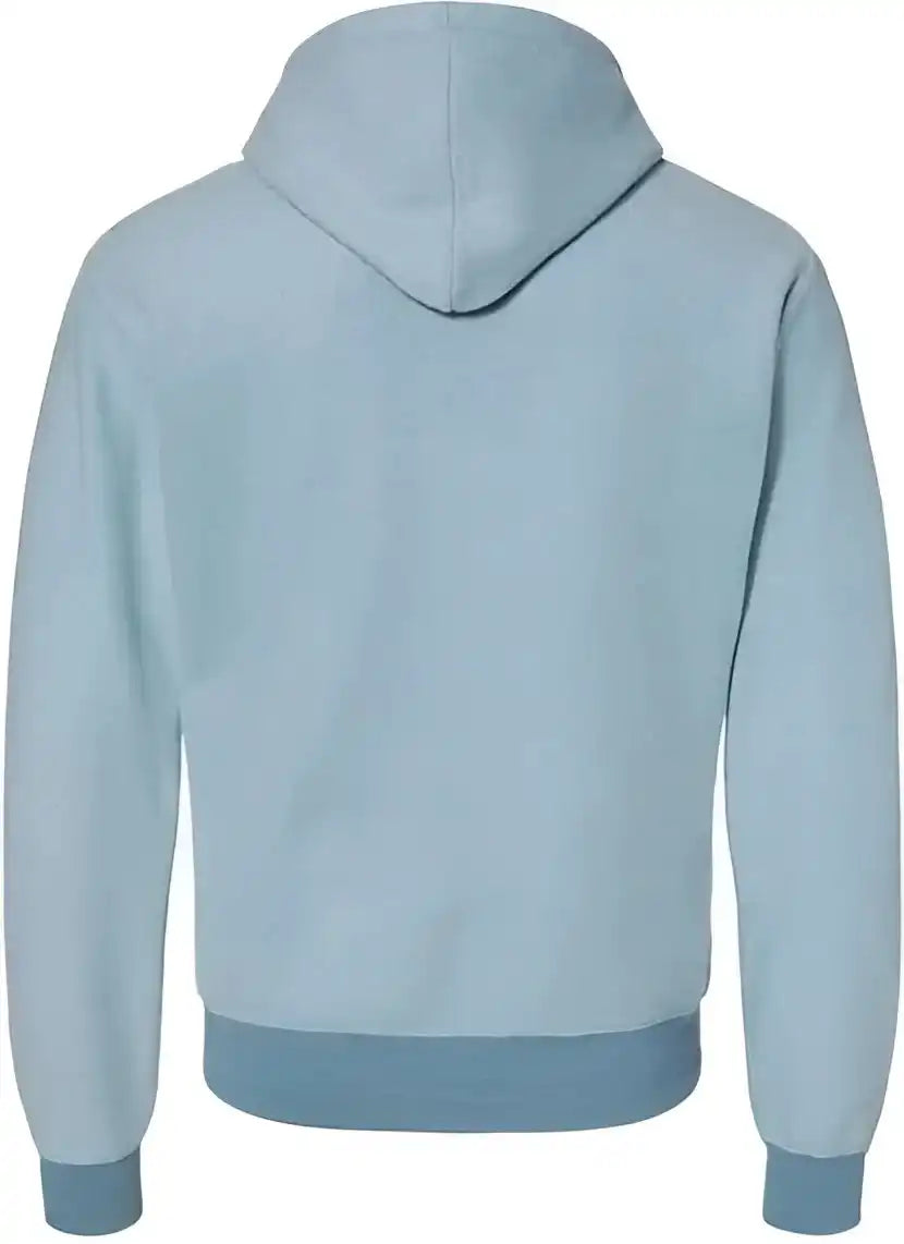 J. America 8709 Flip Side Fleece Hooded Pullover Chambray Heather