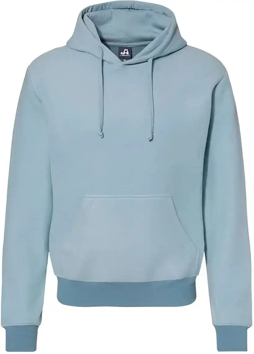 J. America 8709 Flip Side Fleece Hooded Pullover Chambray Heather