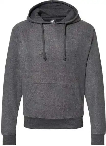 J. America 8709 Flip Side Fleece Hooded Pullover Charcoal Heather