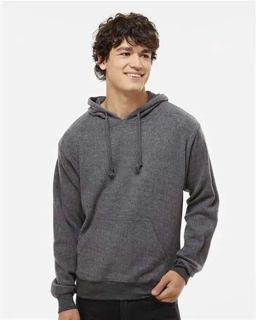 J. America 8709 Flip Side Fleece Hooded Sweatshirt - Charcoal Heather