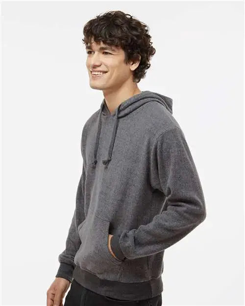 J. America 8709 Flip Side Fleece Hooded Sweatshirt - Charcoal Heather